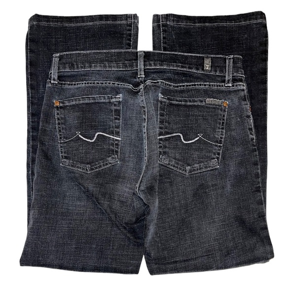 7FAM Boot Cut Faded Black Denim Jeans Size 30 - Picture 12 of 12
